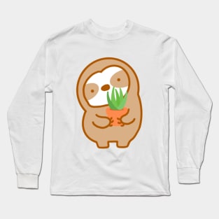 Cute Aloe Vera Sloth Long Sleeve T-Shirt